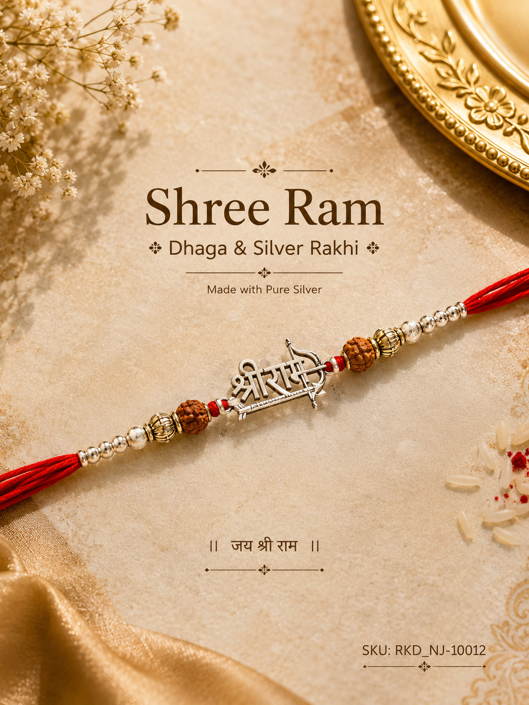 Shree Raam Dhaga & Silver Rakhi