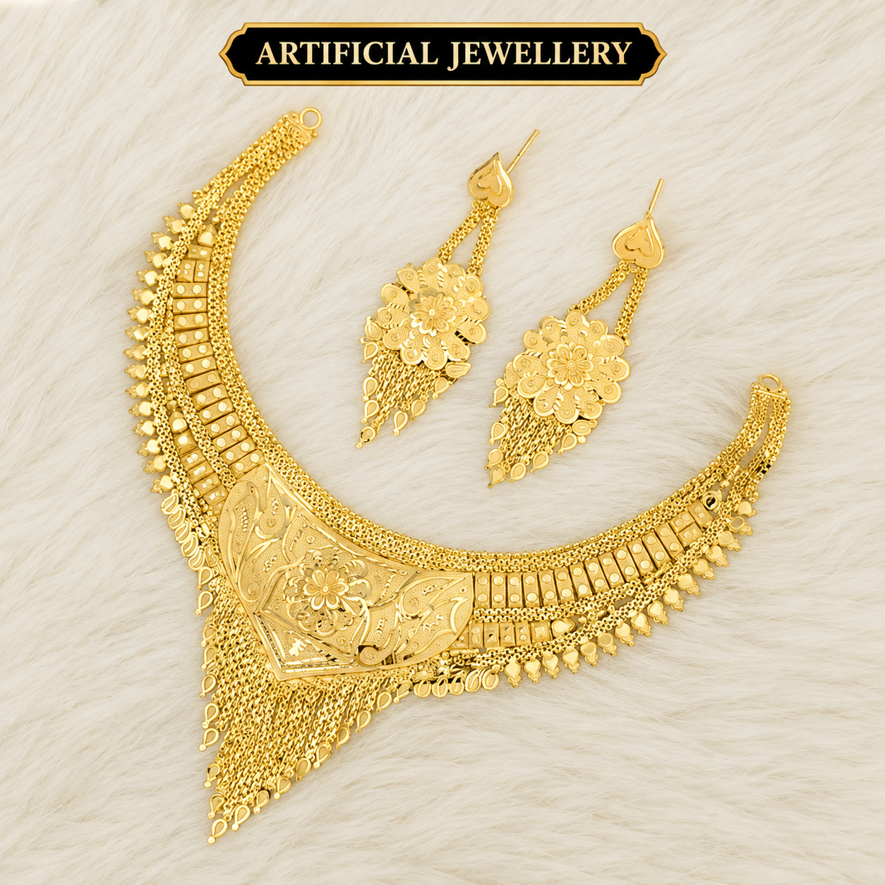 Artificial Bridal Haar Set with Earrings