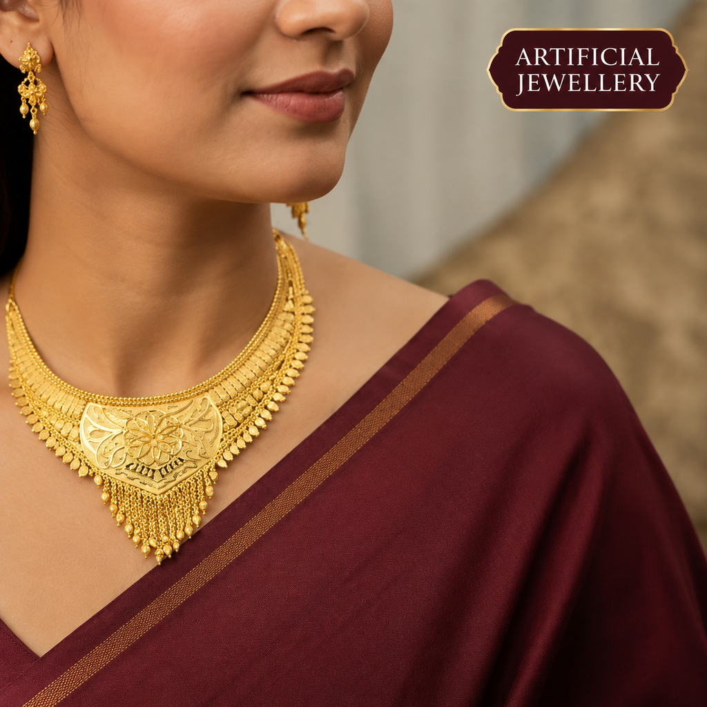 Artificial Bridal Haar Set with Earrings