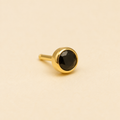 Gold Black Stone Nose Pin - 60 mg