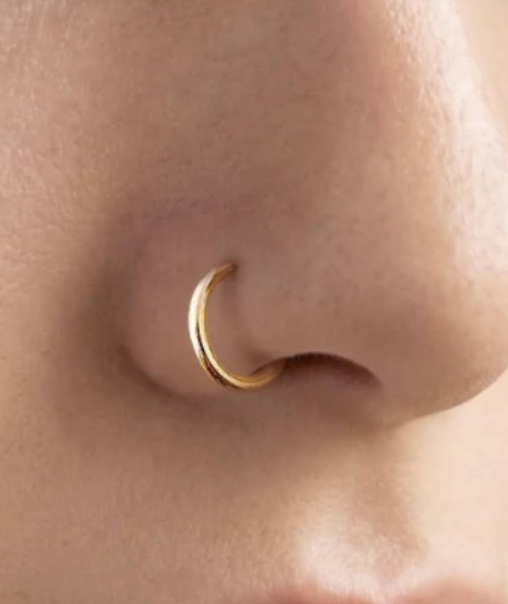 Gold Plain Nose Ring - 200 mg